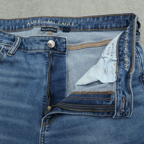 American Eagle Jeans Women's Size 14R Blue Super High-Rise Jegging 29" Inseam - Picture 2 of 16